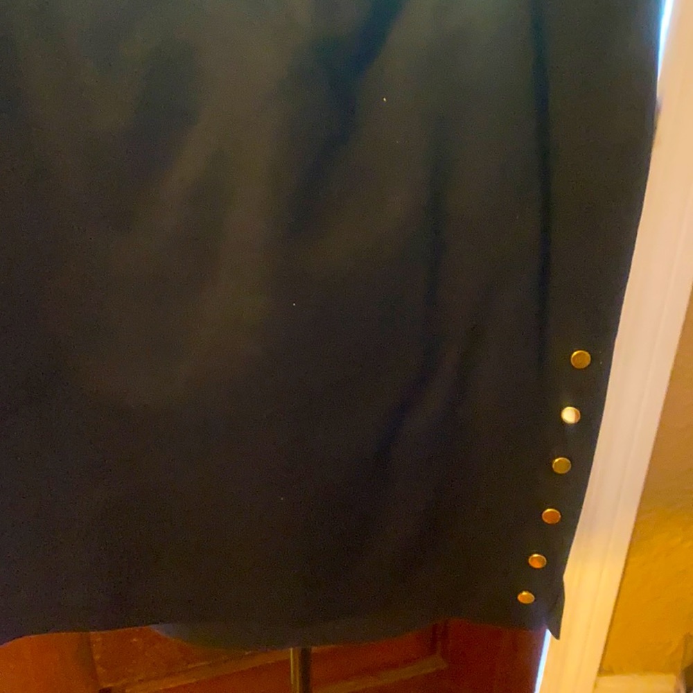 A lined black skirt